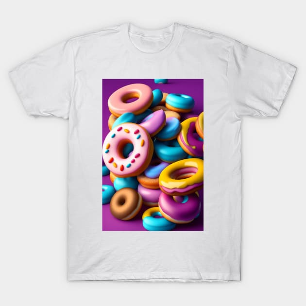 Colorful Yummy Donut T-Shirt by Fun and Cool Tees